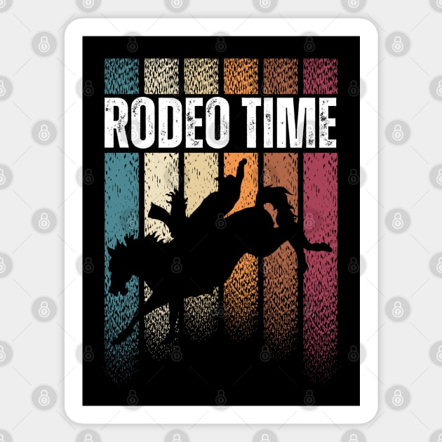 Rodeo Time Western Cowboy Bareback Riding Magnet by jackofdreams22
